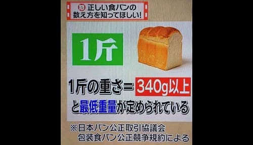 食パン一斤の重さ